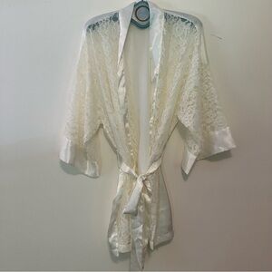 Victoria's Secret Cream Lace Robe